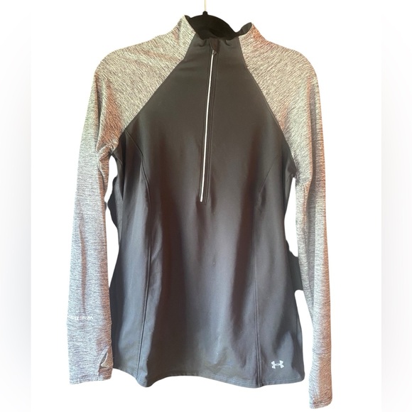 UNDER ARMOUR Threadborne
Run 1/2 Zip Pullover Top Black
Gray Thumb Holes Size M - Picture 1 of 9